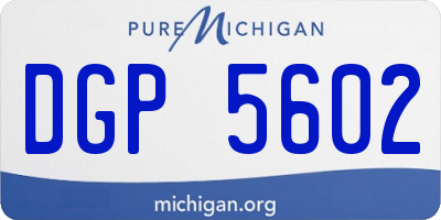 MI license plate DGP5602