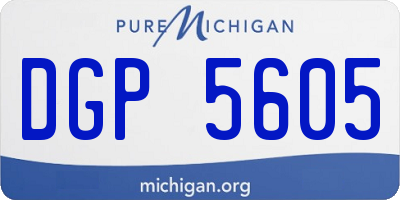 MI license plate DGP5605