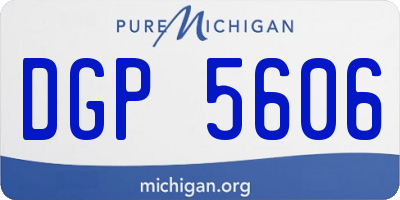 MI license plate DGP5606