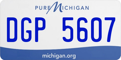 MI license plate DGP5607