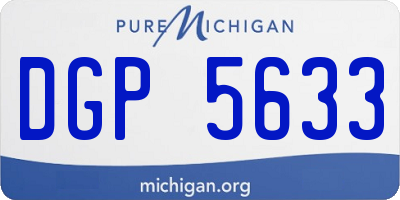 MI license plate DGP5633