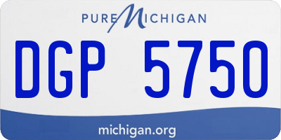 MI license plate DGP5750