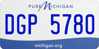 MI license plate DGP5780