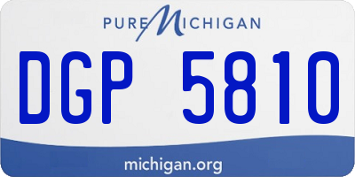 MI license plate DGP5810