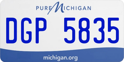 MI license plate DGP5835
