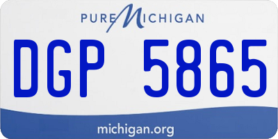 MI license plate DGP5865