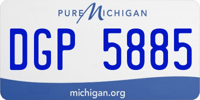 MI license plate DGP5885