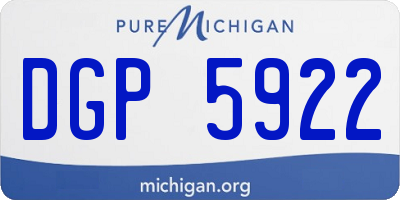 MI license plate DGP5922