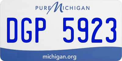 MI license plate DGP5923