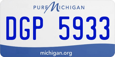 MI license plate DGP5933