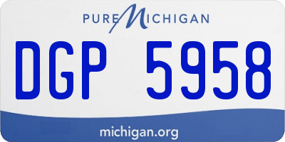 MI license plate DGP5958