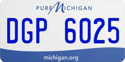 MI license plate DGP6025