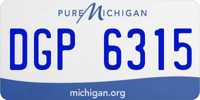 MI license plate DGP6315