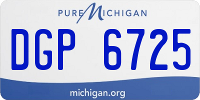 MI license plate DGP6725