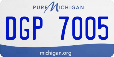 MI license plate DGP7005