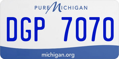 MI license plate DGP7070