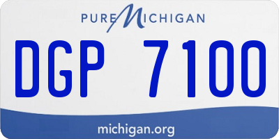 MI license plate DGP7100