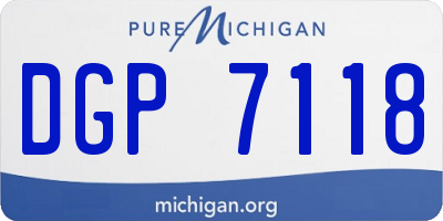 MI license plate DGP7118