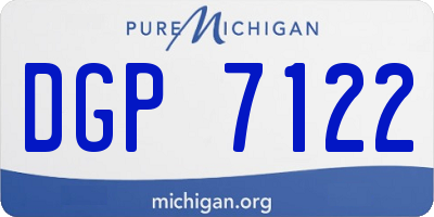 MI license plate DGP7122