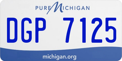 MI license plate DGP7125