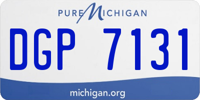 MI license plate DGP7131