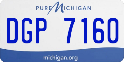 MI license plate DGP7160