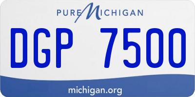 MI license plate DGP7500