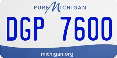 MI license plate DGP7600