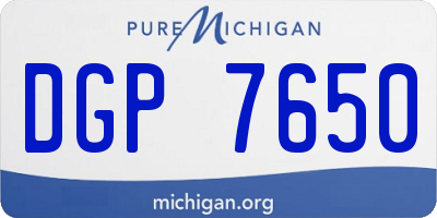 MI license plate DGP7650