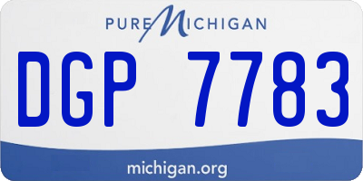 MI license plate DGP7783