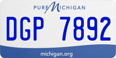 MI license plate DGP7892