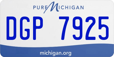 MI license plate DGP7925