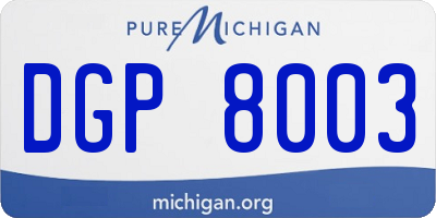 MI license plate DGP8003