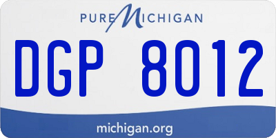MI license plate DGP8012