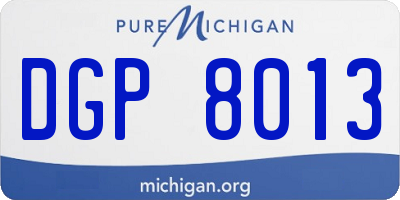 MI license plate DGP8013