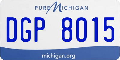 MI license plate DGP8015
