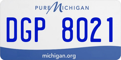 MI license plate DGP8021