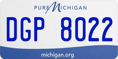 MI license plate DGP8022