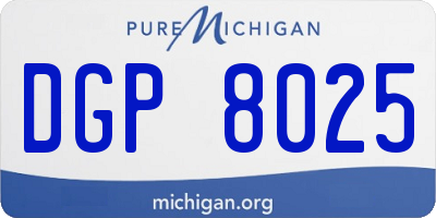 MI license plate DGP8025