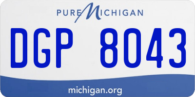 MI license plate DGP8043