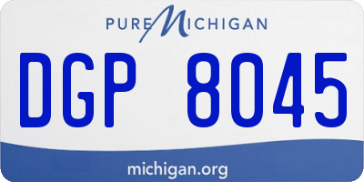 MI license plate DGP8045