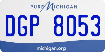 MI license plate DGP8053