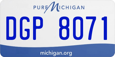 MI license plate DGP8071