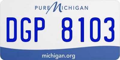 MI license plate DGP8103