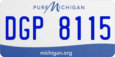 MI license plate DGP8115