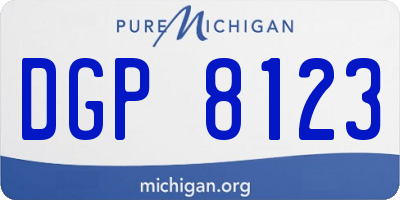 MI license plate DGP8123
