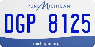 MI license plate DGP8125