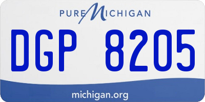 MI license plate DGP8205