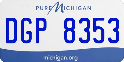 MI license plate DGP8353