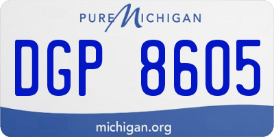 MI license plate DGP8605
